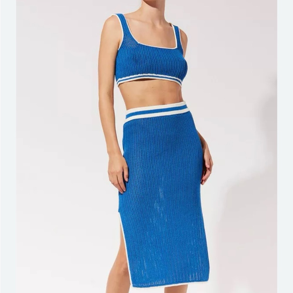 Solid and striped two piece set